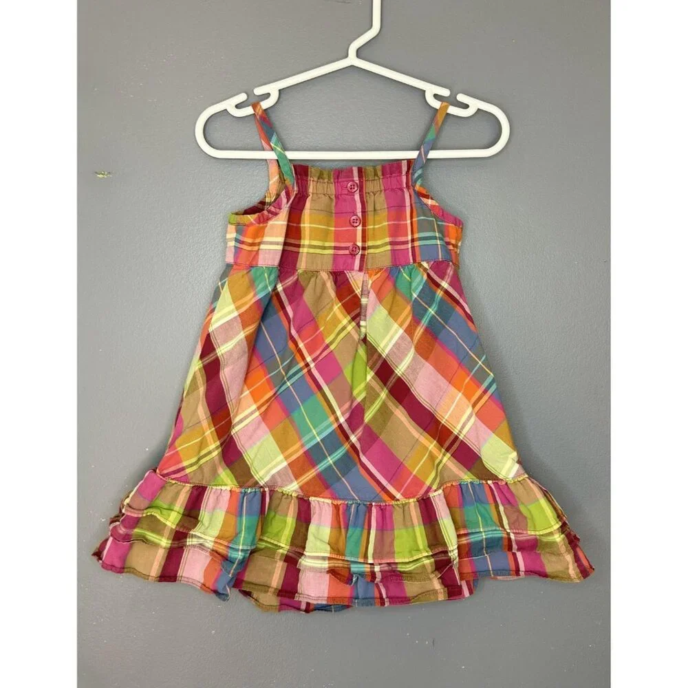Janie and Jack Sundress Girls 12-18 Months Madras Plaid Tiered Ruffle Bow Cotton